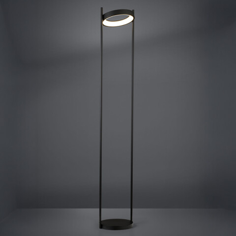 Lámpara pie LED acero neg 20W cálida luz regulable EG5654