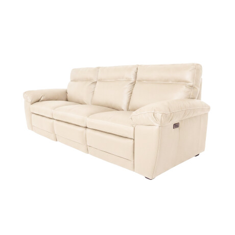 SOFÁ RECLINER 3 CUERPOS CUERO-100-NATURAL NATURAL-BEIGE IMPERIAL ARENA