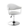 Silla Taburete Butaca con Respaldo en Cuero Lumax Modelo Chuck Blanco
