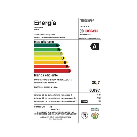 Heladera Frío seco 631 Lts Bosch KGB86XIEP Heladera Frío seco 631 Lts Bosch KGB86XIEP
