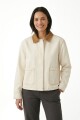 Campera denim con cuello contratono BLANCO