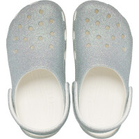 Classic Clog Iridescent Glitter Blanco