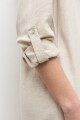 Vestido lino camisero beige melange