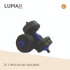 Set 2 Mancuernas Lumax Barra 2 En 1 30 Kg Para Entrenamiento En Casa Ajustable Azul
