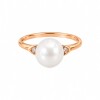 Anillo Solitario-Oro bajo-Perla española y Zirconia-AN8270 conperla