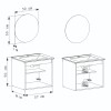Kit Mueble de baño Cedro 60cm bacha loza y espejo Kit Mueble De Baño Cedro 60cm Bacha Loza Y Espejo