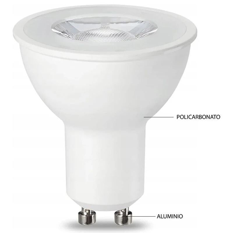 Dicroica LED GU10 5W Dimerizable 100° Dicroica LED GU10 5W 100º Luz Cálida