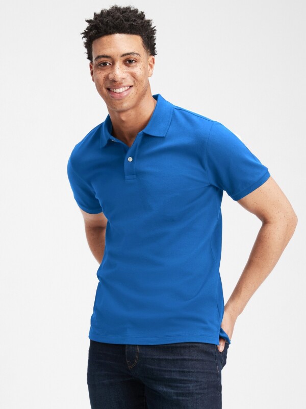 V-STRETCH PIQUE POLO - SOLID TAPESTRY NAVY
