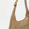 Cartera al hombro Windsor en cuero arrugado Taupe