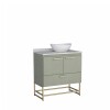 Mueble De Baño De Pie Suez Verde 80 cm con mesada Granito y Bacha De Loza Mueble De Baño De Pie Suez Verde 80 Cm Con Mesada Granito Y Bacha De Loza