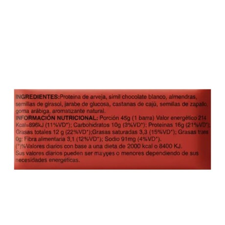 Barra de Proteína 45gr Caja x16 Punto Sano Frutilla