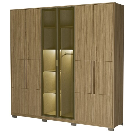 ROPERO TORONTO 6 PUERTAS 4 CAJONES INTERNOS GUARDARROPA ARMARIO CLOSET PLACARD CON VIDRIO Y LED ROPERO TORONTO 6 PUERTAS 4 CAJONES INTERNOS GUARDARROPA ARMARIO CLOSET PLACARD CON VIDRIO Y LED