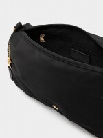 Bolso Bandolera De Nylon Con Solapa negro