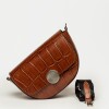 Bandolera The Circle en cuero croco Cuoio