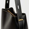 Bolso The Lock en efecto cuero liso Negro