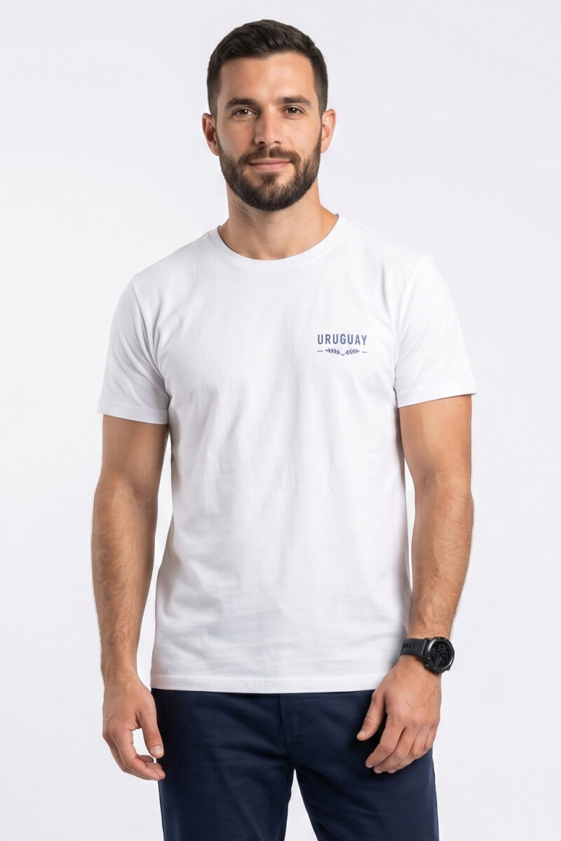 Remera unisex Uruguay BLANCO