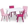 Juego de mesa y 4 sillas para niños rosa, fucsia y blanco Juego de mesa y 4 sillas para niños rosa, fucsia y blanco