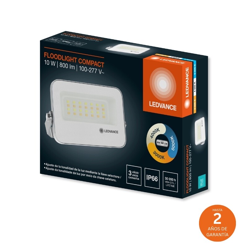 FOCO LED LEDVANCE OSRAM COMPACT G2 10W Foco LED LEDVANCE Compact IP65 10W CCT Blanco