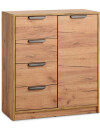 Cómoda JENSLEV 4 cajones 1 puerta color roble natural Cómoda JENSLEV 4 cajones 1 puerta color roble natural