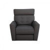 Butaca Reclinable 1 Cuerpo Eléctrica 100% Cuero - Aurora Gris Oscuro