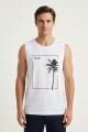 Musculosa estampada Good Vibes BLANCO