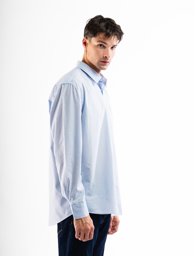 Camisa Manga Larga de vestir Clásica Celeste