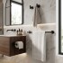 Set Accesorios De Baño Juego De 4 Piezas De Acero Inoxidable Percha Organizador Imback Color Negro Set Accesorios De Baño Juego De 4 Piezas De Acero Inoxidable Percha Organizador Imback Color Negro