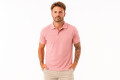 REMERA PIQUE CUELLO POLO 1801 Rosa