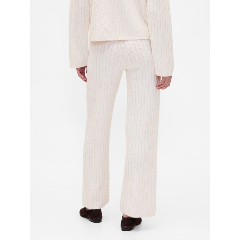 CASHSOFT CABLE PANT IVORY FROST