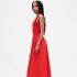 SL MIXED MEDIA DROPWAIST MAXI DRESS RED