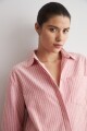 Camisa rayada oversized rojo melange