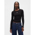 INTL LS MOD RIB CROP TEE BLACK