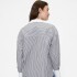 V-POPLIN BIG SHIRT - CONTRAST CUFF/COLLAR NAVY STRIPE
