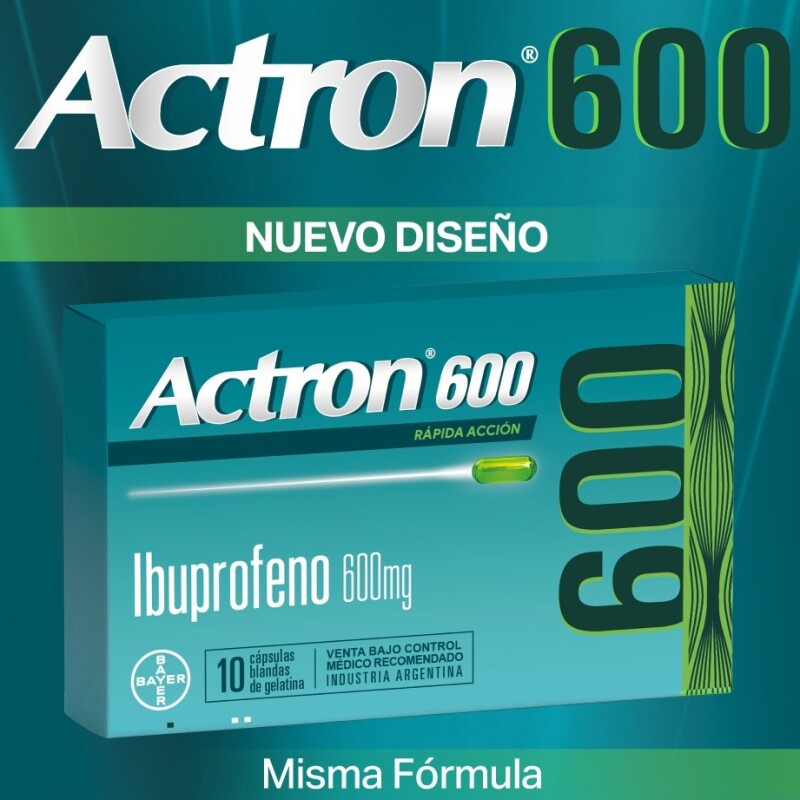 Actron 600 Mg. 10 Caps. Blandas. Actron 600 Mg. 10 Caps. Blandas.