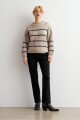 Sweater rayas beige melange