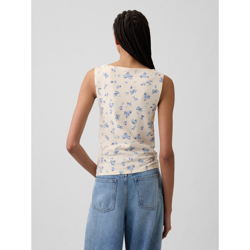 V-SL BOATNECK TANK LIGHT BLUE FLORAL