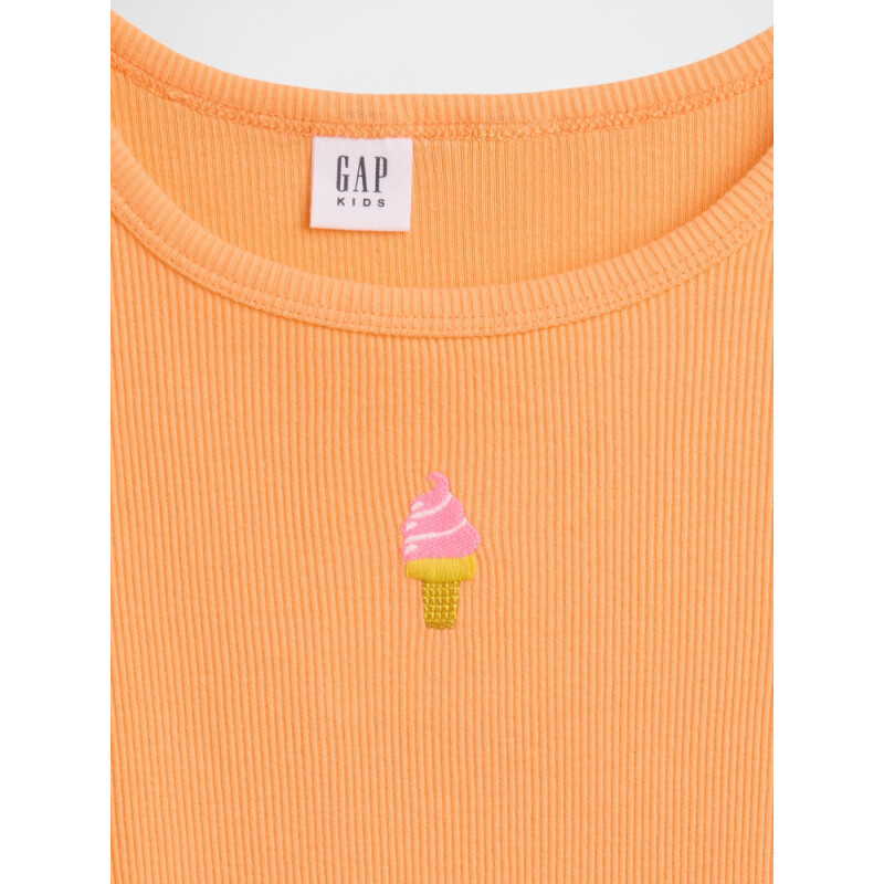 V-SU SS RIB TEE ICY ORANGE