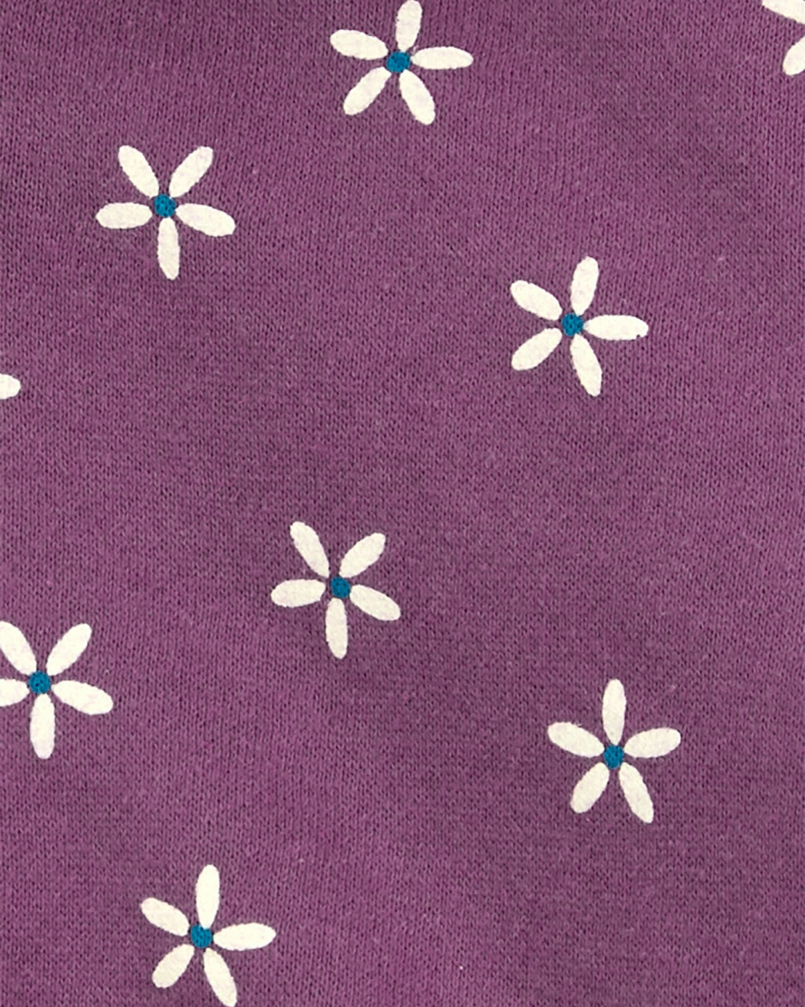 Campera de algodón con felpa, púrpura, diseño margaritas Sin color