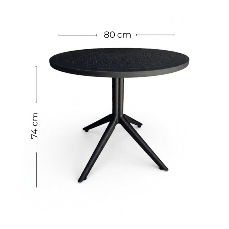 MESA REDONDA EXTERIOR DE POLIPROPILENO 80CM Mesa Redonda para Exterior 80 cm Negra Sky