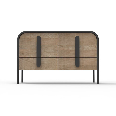CÓMODA 6 CAJONES MADERA-Y-METAL ARIA