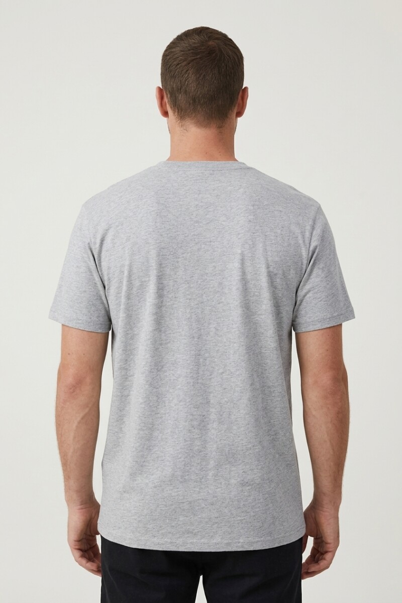 Remera m/c estampada Be There GRIS MELANGE