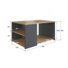 Mesa Ratona De Centro Living grafito/roble Con Estante Lumax Mesa Ratona De Centro Living grafito/roble Con Estante Lumax