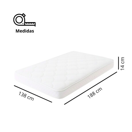 COLCHON DE ESPUMA 2 PLAZAS 14CM DENSIDAD Colchón De Espuma 2 Plazas 14cm Densidad Blanco