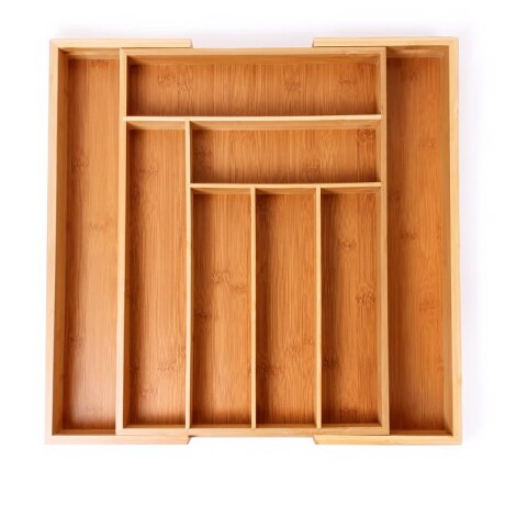 Organizador Porta Cubiertos Madera Bambú Extensible Largo 45cm x Ancho 33cm x Ancho Extensible 46cm Organizador Porta Cubiertos Madera Bambú Extensible Largo 45cm x Ancho 33cm x Ancho Extensible 46cm