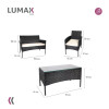 Juego Jardin Rattan 3 Sillones + Mesa Exterior Juego Jardin Rattan 3 Sillones + Mesa Exterior