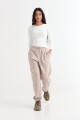 Pantalón jogger felpa BEIGE
