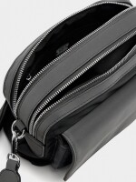 Bolso Bandolera De Nylon Con Solapa negro