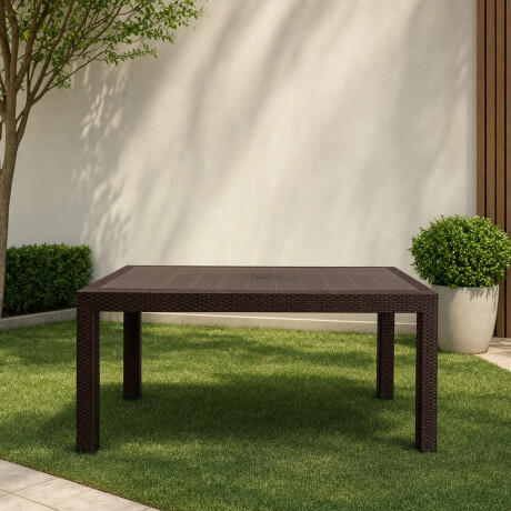 MESA COMEDOR 150CM POLIPROPILENO MARRON TULUM