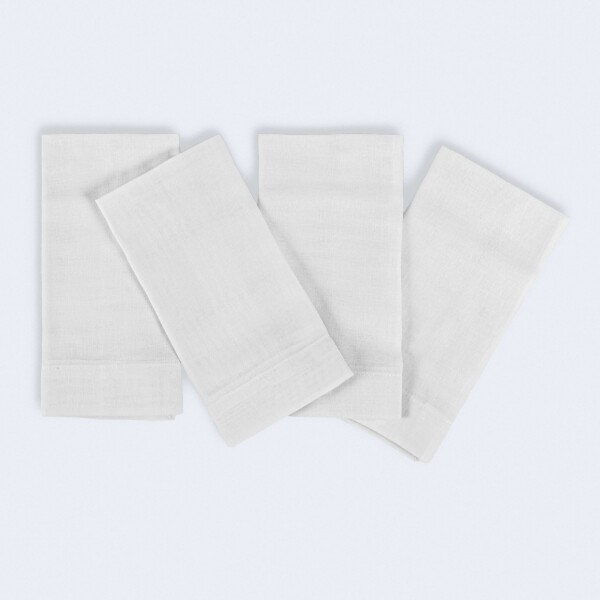 Set x 4 de servilletas lienzo blanco Unico