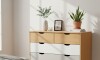 Cómoda 4 Cajones - Linea Nordica Roble/Gris claro/Blanco